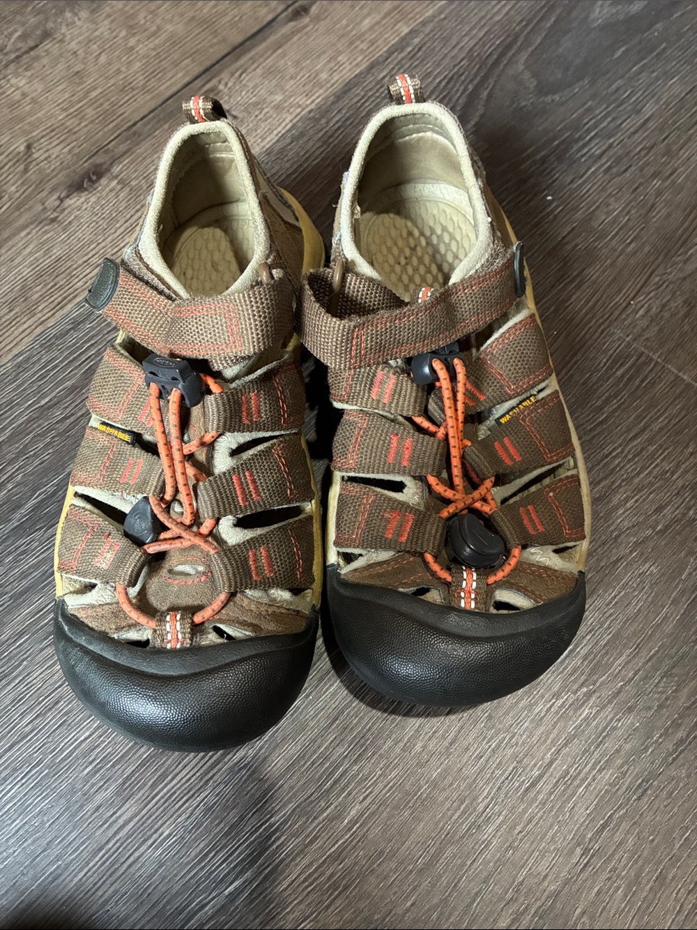 Keen Kids Brown and Orange Closed-Toe Outdoor Sandals